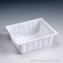 Rectangular plastic tray for bread