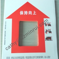 Custom size shipping package label with die cut