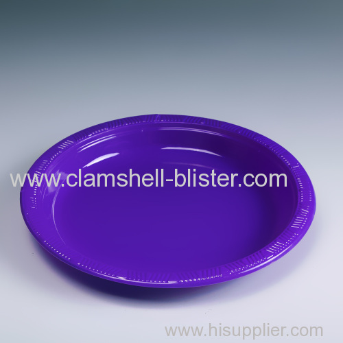 Colorful disposable plastic round plate