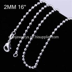 CHC002 2mm Beads Silver Chain