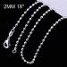 CHC002 2mm Beads Silver Chain