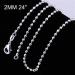 CHC002 2mm Beads Silver Chain