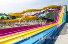 Giant Interactive Racing Fiberglass Water Slides with Multi Lane , Customized