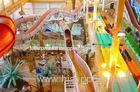 Red / Green Water Park Resort Fiberglass Water Slides , Customized