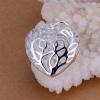 CHCP009 Hollow carved Heart Shape 3D Heart Pendant, Silver Plated Necklace Pendant