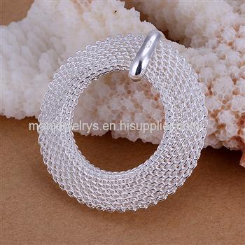 CHCP009 Textured weave Circle Pendant