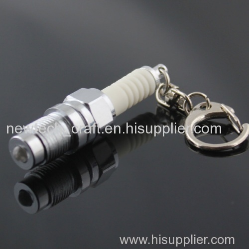 Spark Plug White LED Keychain Light