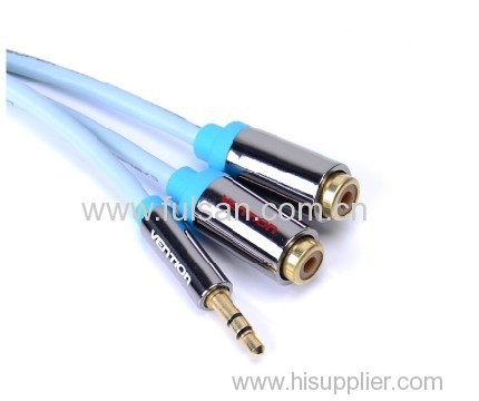 High Quality Y Cable 2RCA Female To 3.5mm Stereo Cable