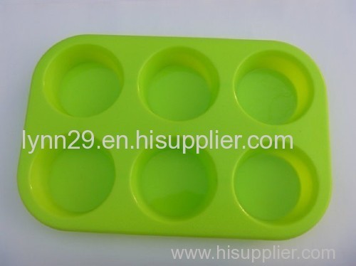 Silicone Circle Cylinder Round Soap Molds Cake Jelly Pudding Molds - 6 Cavity