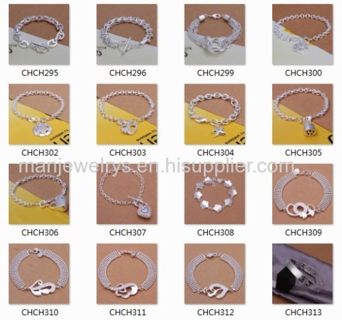 CHCH345 Handmade Tennis Shape Bracelet, Silver Plated Adjustable Bracelet