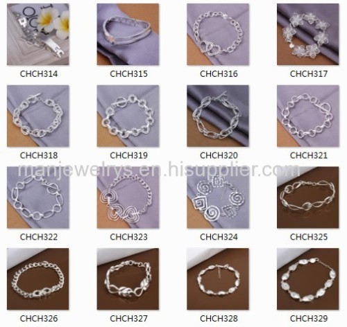 CHCH345 Handmade Tennis Shape Bracelet, Silver Plated Adjustable Bracelet