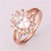 CHR603 Zircon Crystal Crown Ring, Gold/Rose Gold Plated Woman Ring