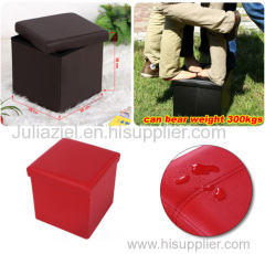 Folding storage stool ottoman LSF101