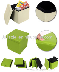 Folding storage stool ottoman LSF101
