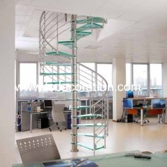 Stainless Steel Glass Spiral Staircase/Stairs