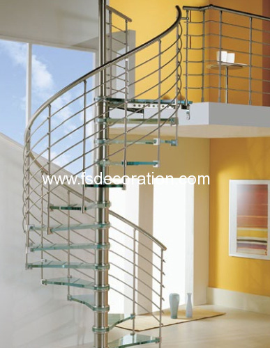 Stainless Steel Glass Spiral Staircase