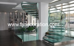 Stainless Curved Glass Staircase