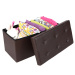 Faux leather storage ottoman