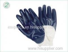 Customized Industrial Safety Heavy Duty Blue Nitrile Coated Protective Hand Gloves