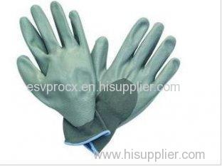 13G Knitted Seamless White Nylon Liner Protective Hand Gloves With Grey Nitrile