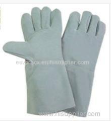 Personalised White Safety Welding Cow Split Leather Gloves For Construction