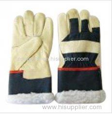 Personalised Cold Resistant Leather Protective Hand Gloves With Color Cotton Back