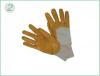 Knitted Cuff Yellow Nitrile Coating Protective Hand Gloves With Open Back