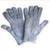 Personalised Grey Cut Resistant Seamless Fabric Knitted Cotton Hand Gloves