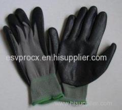 Puncture Resistance Comfortable Black Coated Nitrile Work Gloves For Light Engineering