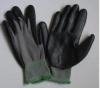 Knitted Seamless Grey Nylon Liner Protective Hand Gloves With Black Nitrile Coated