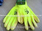 Unbreathed Style Nitrile Work Gloves With Knitted Seamless Yellow Ployester Liner