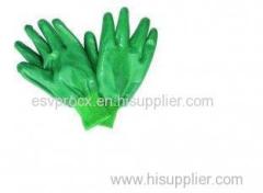 Light Weight Texture Surface Interlock Liner Green Nitrile Work Gloves With Open Back