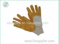 M Leather Cut Resistance Yellow Nitrile Coating Work Gloves For Assembling Parts