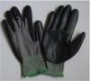 Foam Finished Breathed Black Nitrile Work Gloves with Grey Nylon Liner