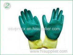 XXL Safety Wrinkle Finish Nitrile Work Gloves with Knitted Seamless Nylon Liner