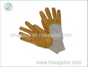 Personalized XL Light Weight Yellow PPE Nitrile Work Gloves with Knitted Cuff