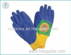 M Abrasion Resistance Wrinkle Finish Color Latex Coated Gloves For Kids