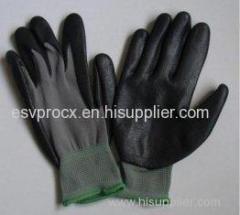 Customized Foam Finished Black Latex Coated Gloves For Light Engineering Work