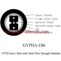 FTTH Duct Cable 1 core with 0.4mm Steel Wire strength member