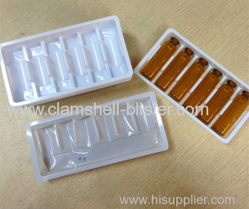 Plastic medication vial packaging trays