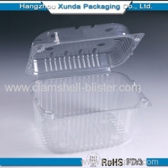 Transparent plastic clamshell containers