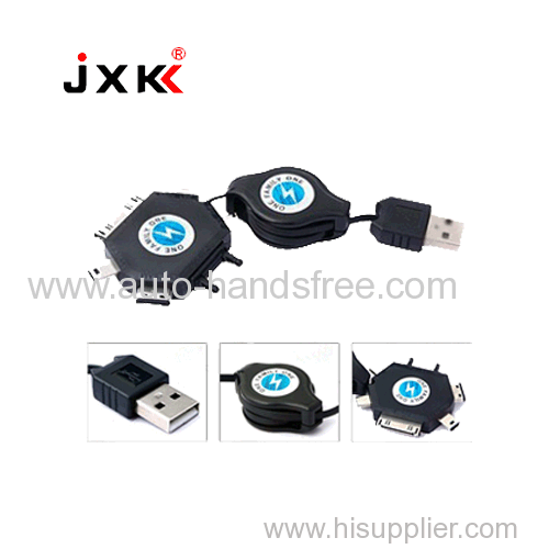 6 in 1 muti-function car use and home use iphone samsung htc moto nexus nokia phone and ipad elastic charger cable line