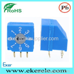 3+3 Pins SMD Rotary Code Switch 100mA , 50V DC