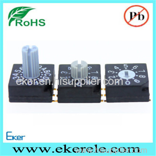 3+3 Pins SMD Rotary Code Switch 100mA 50V DC