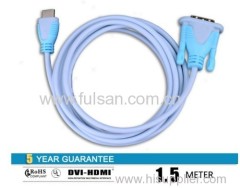 1.5m 5FT High Speed HDMI to DVI cable 1080P 1.4V