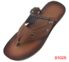 calfskin and string brown brush slipper for men