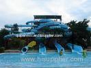 Custom 4 Lines Open Spiral Slide Aquasplash Children Water Slides