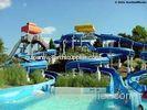 Huge Outdoor Toddler Fiberglass Water Slide , Open Spiral Slide 5 Rider