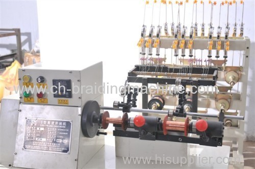 rewinding machine applied to assist braiding machine in production line.
