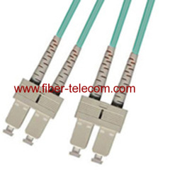 SC-SC Multi Mode OM3 Duplex AQUA Fiber Optic Patch Cord